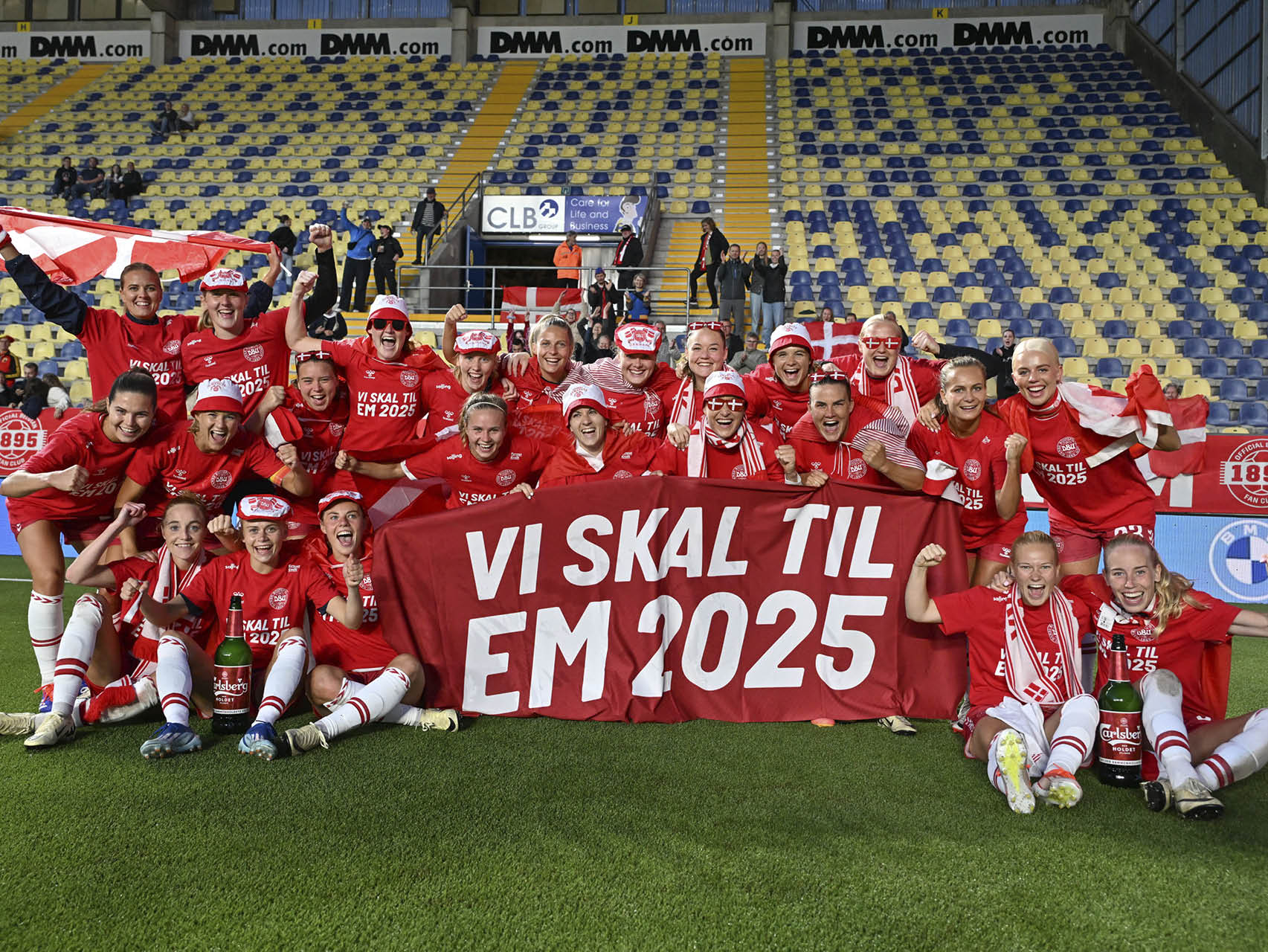 during a soccer game between the national women teams of Belgium, called the Red Flames and Denmark on the fifth matchday in Group A2 in the league stage of the 2023-24 UEFA Women's European Qualifiers competition, on Friday 12 July 2024  in Sint-Truiden , Belgium . Photo SPP | David Catry